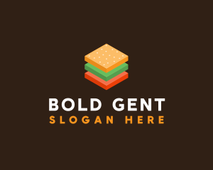 3D Burger Sandwich logo design