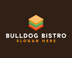 3D Burger Sandwich logo design