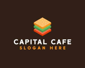 3D Burger Sandwich logo design