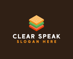 3D Burger Sandwich logo design