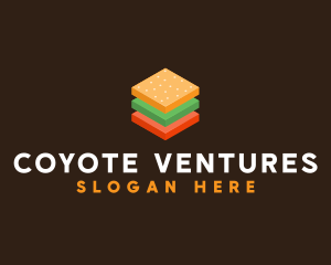 3D Burger Sandwich logo design