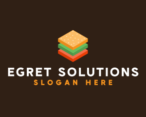 3D Burger Sandwich logo design