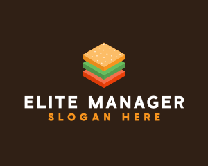 3D Burger Sandwich logo design