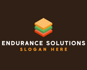 3D Burger Sandwich logo design