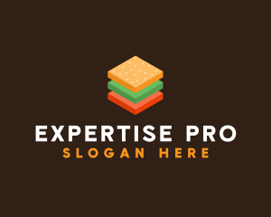 3D Burger Sandwich logo design