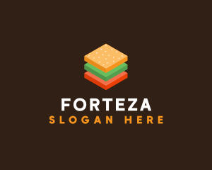 3D Burger Sandwich logo design