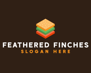 3D Burger Sandwich logo design