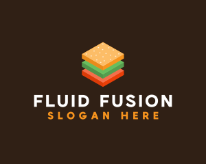 3D Burger Sandwich logo design