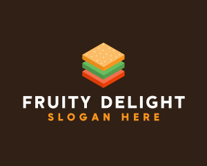 3D Burger Sandwich logo design