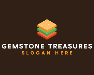 3D Burger Sandwich logo design