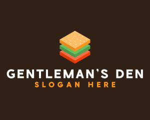 3D Burger Sandwich logo design