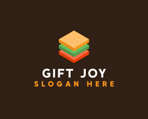 3D Burger Sandwich logo design