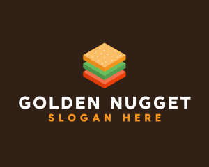 3D Burger Sandwich logo design