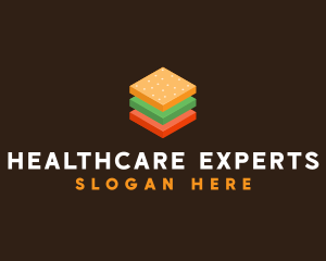 3D Burger Sandwich logo design