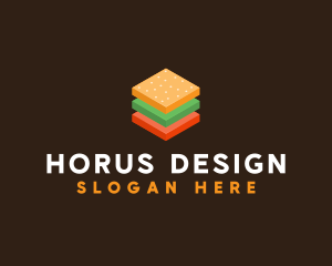 3D Burger Sandwich logo design