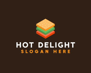 3D Burger Sandwich logo design