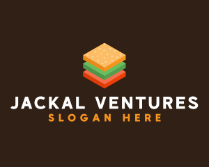 3D Burger Sandwich logo design