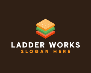 3D Burger Sandwich logo design