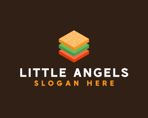 3D Burger Sandwich logo design