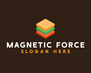 3D Burger Sandwich logo design