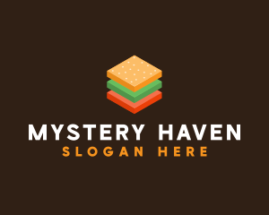 3D Burger Sandwich logo design