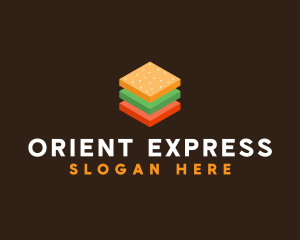 3D Burger Sandwich logo design