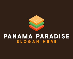 3D Burger Sandwich logo design