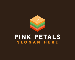 3D Burger Sandwich logo design