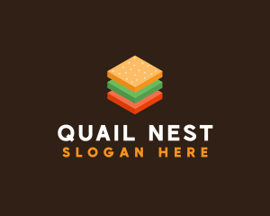 3D Burger Sandwich logo design