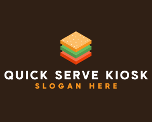 3D Burger Sandwich logo design