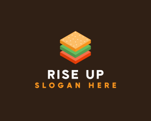 3D Burger Sandwich logo design