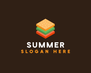 3D Burger Sandwich logo design