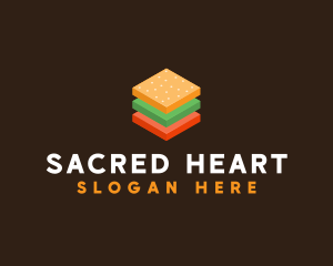 3D Burger Sandwich logo design