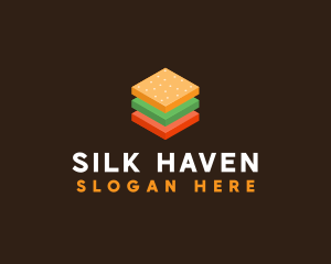 3D Burger Sandwich logo design