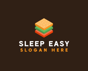 3D Burger Sandwich logo design