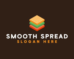 3D Burger Sandwich logo design