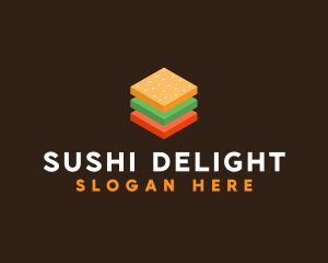 3D Burger Sandwich logo design