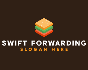 3D Burger Sandwich logo design