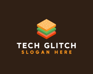 3D Burger Sandwich logo design