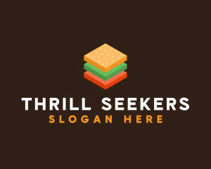 3D Burger Sandwich logo design