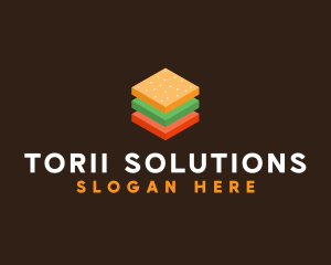 3D Burger Sandwich logo design