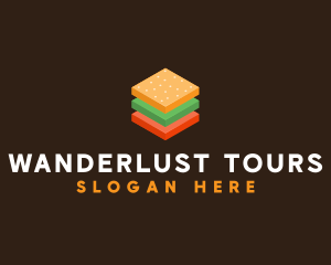 3D Burger Sandwich logo design