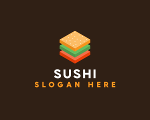 3D Burger Sandwich logo design