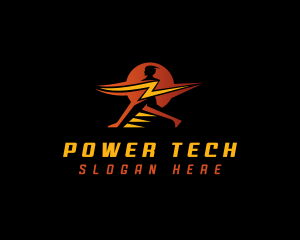 Lightning Electric Human logo design