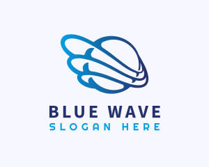 Gradient Biotech Wave logo design