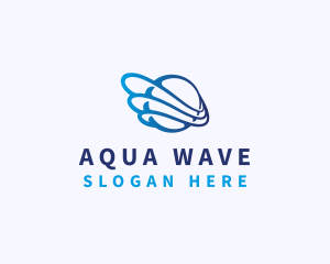 Gradient Biotech Wave logo design