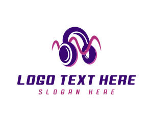 Radio Station - Music Headset Soundwave logo design