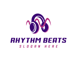 Edm - Music Headset Soundwave logo design