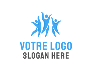 Teamwork - Happy Community People logo design