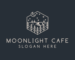 Night - Monoline Night Camping logo design